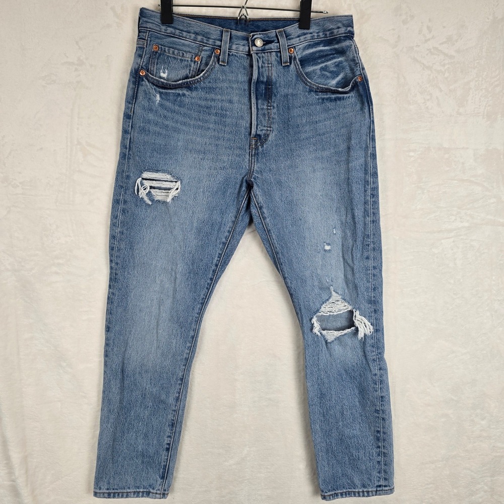 Levi's Premium 501 S Distressed High Rise Jeans classic Blue Women's W30 L28